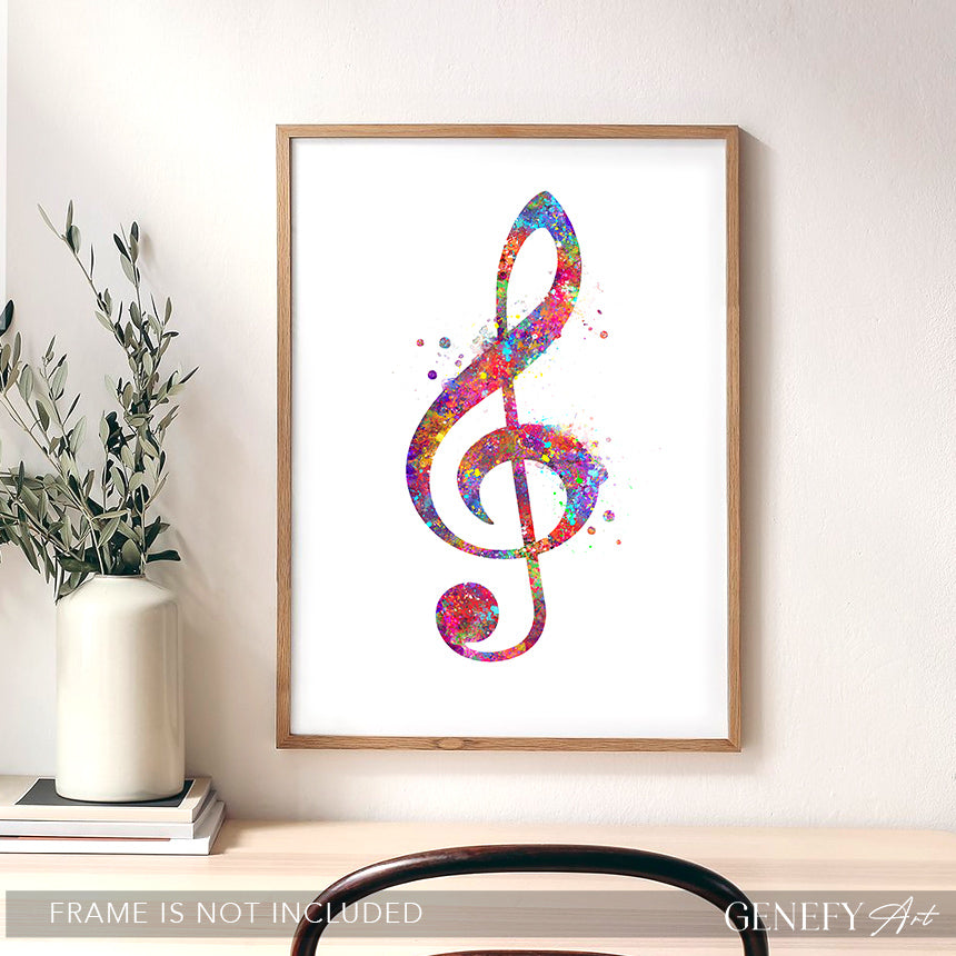 Treble Clef Music Note Art Print