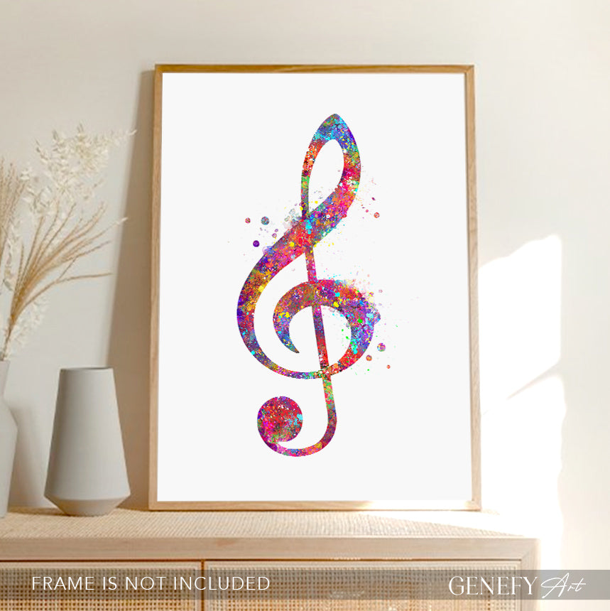 Treble Clef Music Note Art Print