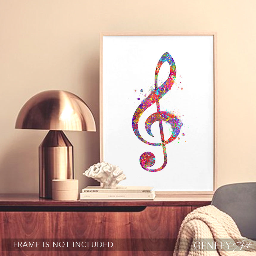 Treble Clef Music Note Art Print