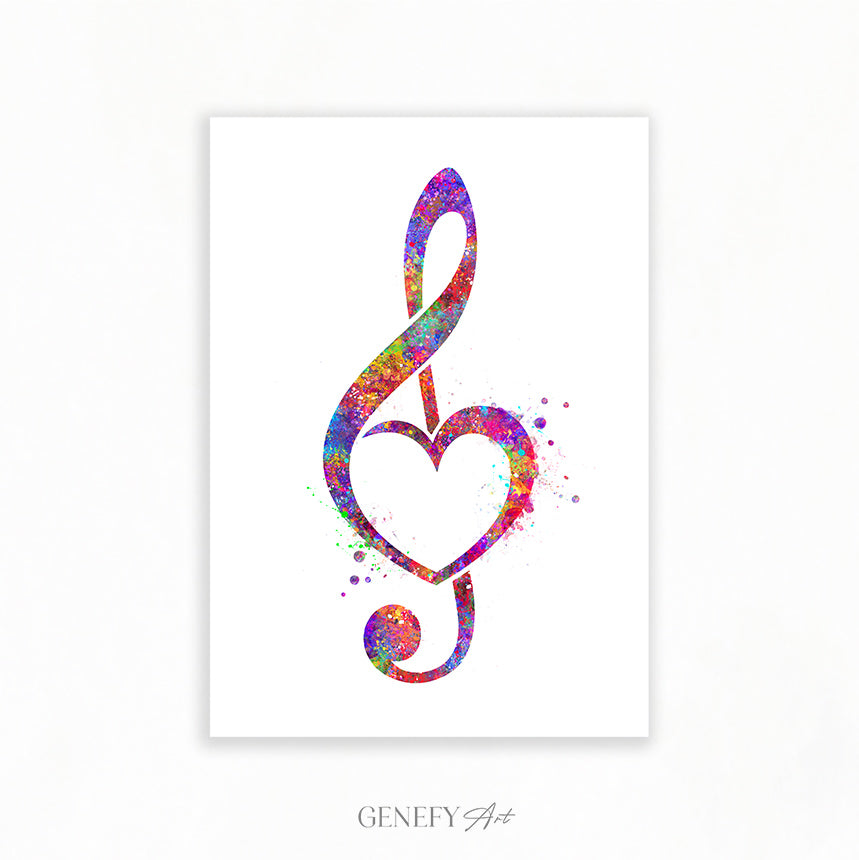 Treble Clef Music Note Art Print