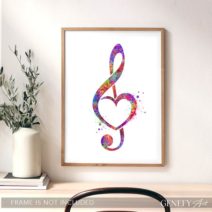 Treble Clef Music Note Art Print