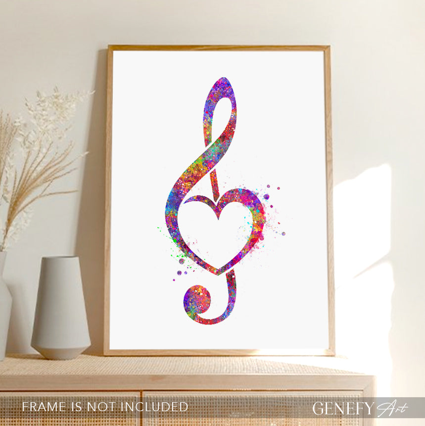 Treble Clef Music Note Art Print