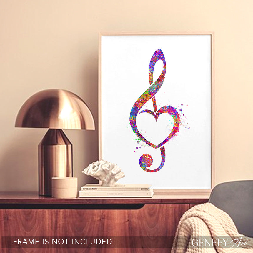 Treble Clef Music Note Art Print