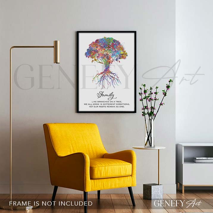 Tree Family Quote Watercolour PrintXXX
