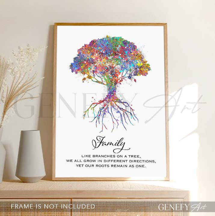 Tree Family Quote Watercolour PrintXXX