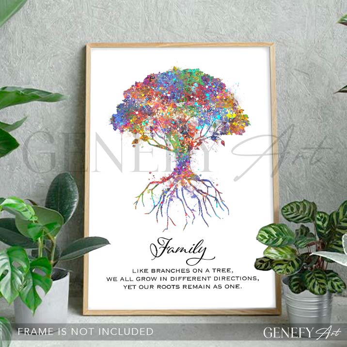 Tree Family Quote Watercolour PrintXXX