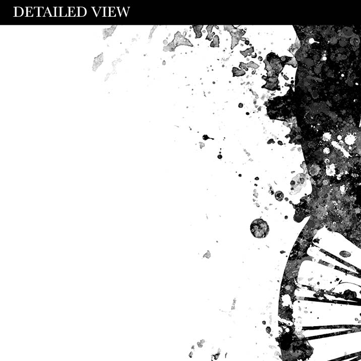 Trishaw Black and White Watercolour Print