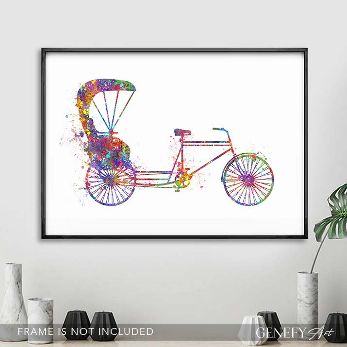 Trishaw Watercolour Print