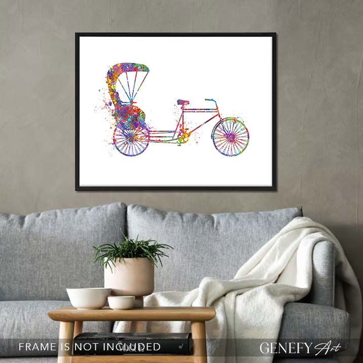 Trishaw Watercolour Print
