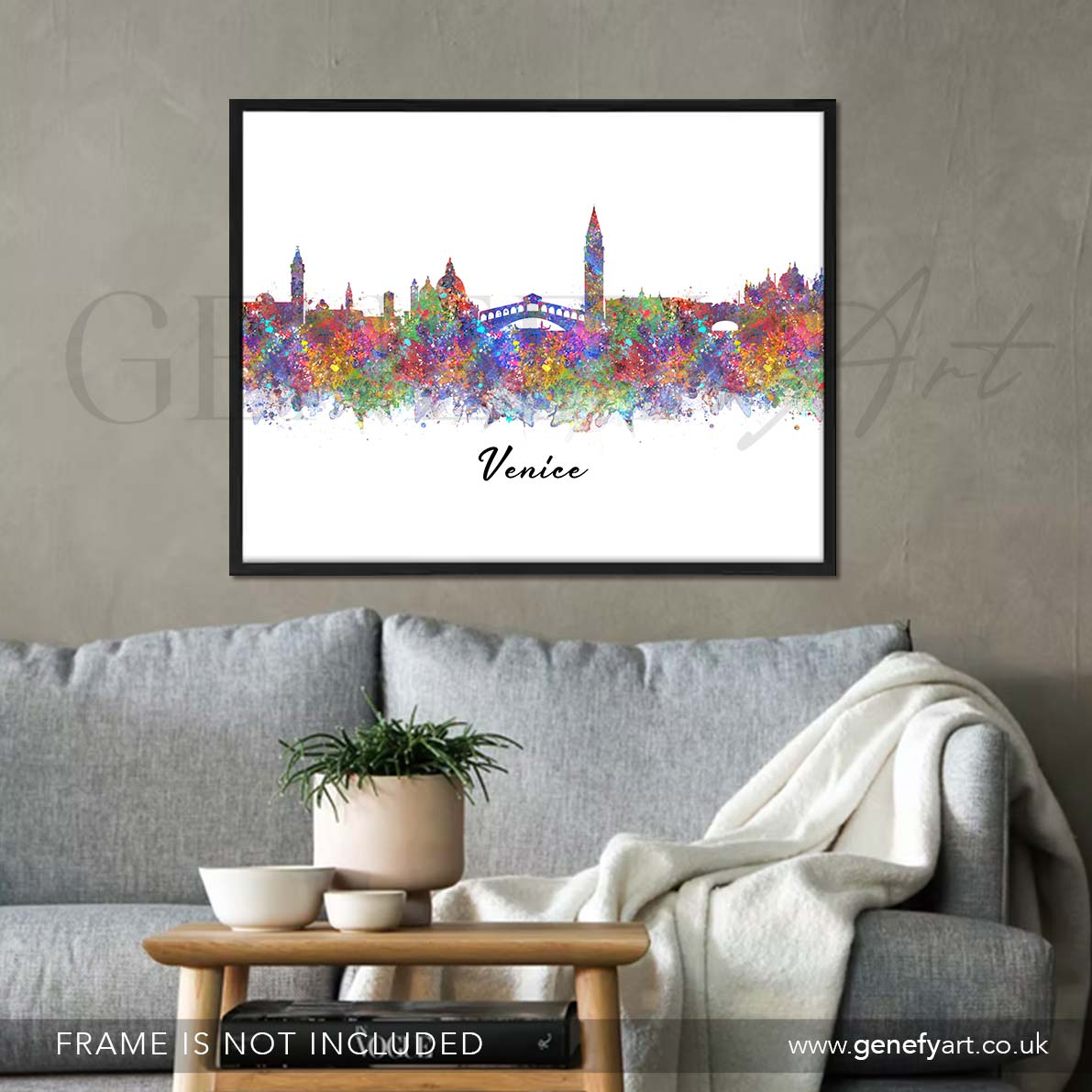 Venice Skyline Watercolour Art Print - Genefy Art