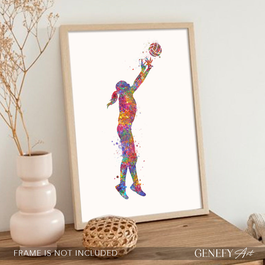 Volleyball Art - Girl Playing Volleyball