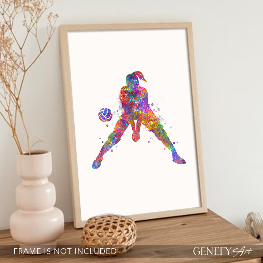 Volleyball Art - Girl Playing Volleyball