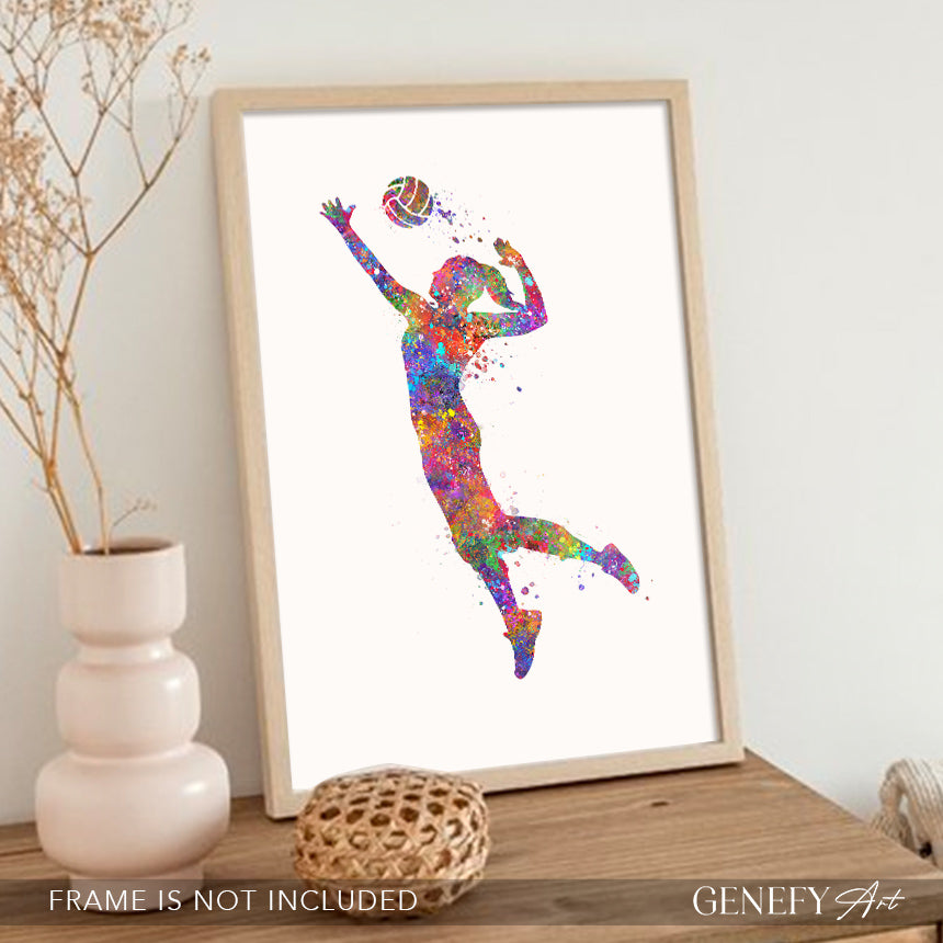 Volleyball Art - Girl Playing Volleyball