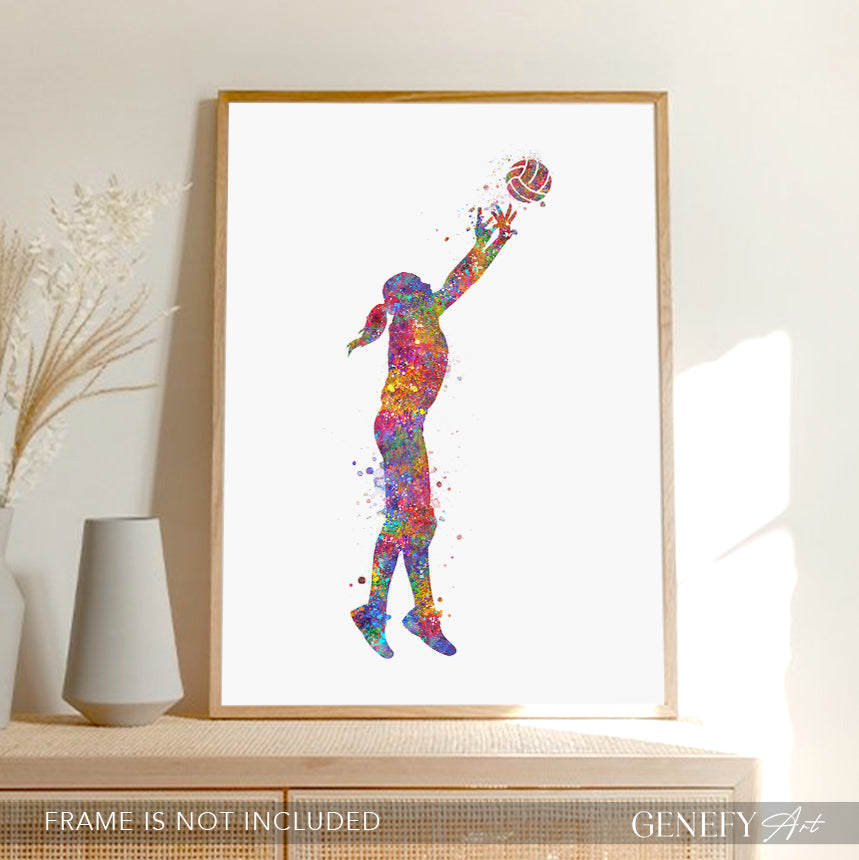 Volleyball Art - Girl Playing Volleyball