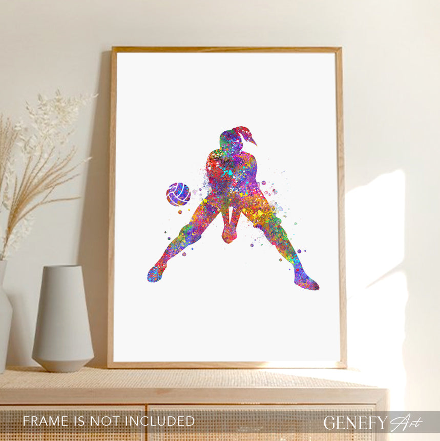 Volleyball Art - Girl Playing Volleyball