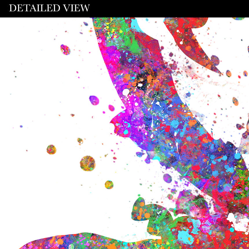 Water Skiing Watercolour Art Print