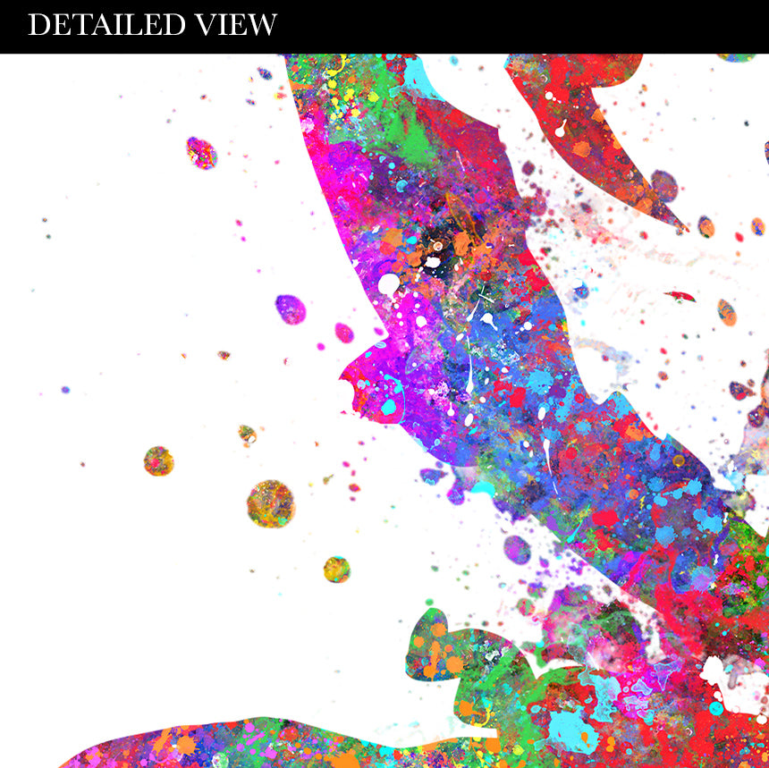 Water Skiing Watercolour Art Print