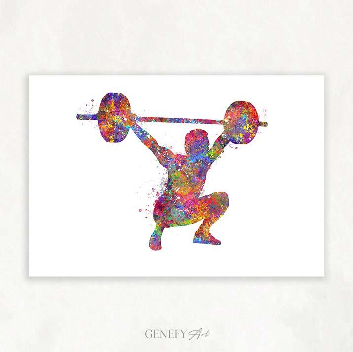 Bodybuilder Watercolour Print - Genefy Art