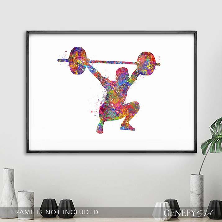 Bodybuilder Watercolour Print - Genefy Art
