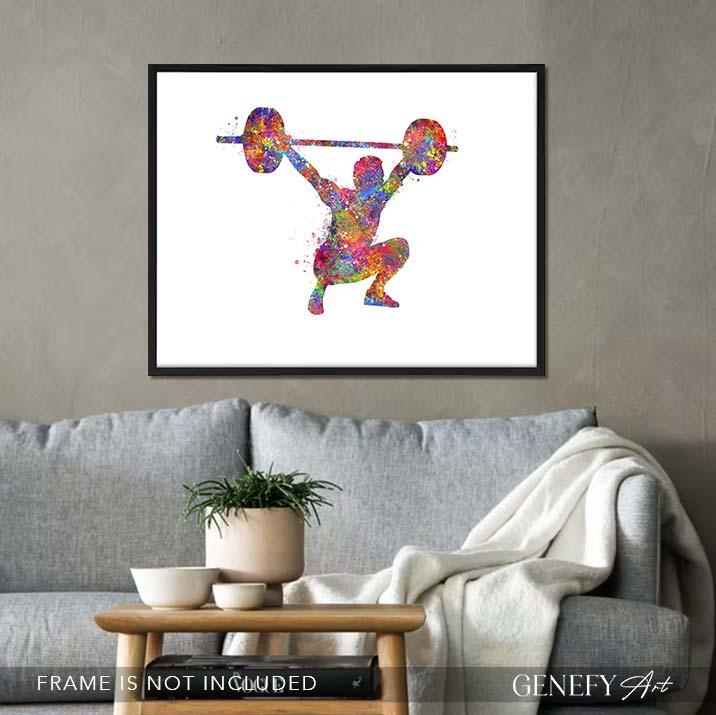 Bodybuilder Watercolour Print - Genefy Art