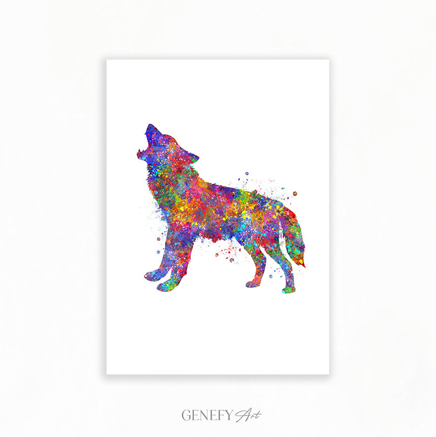 Wolf Watercolour Art Print