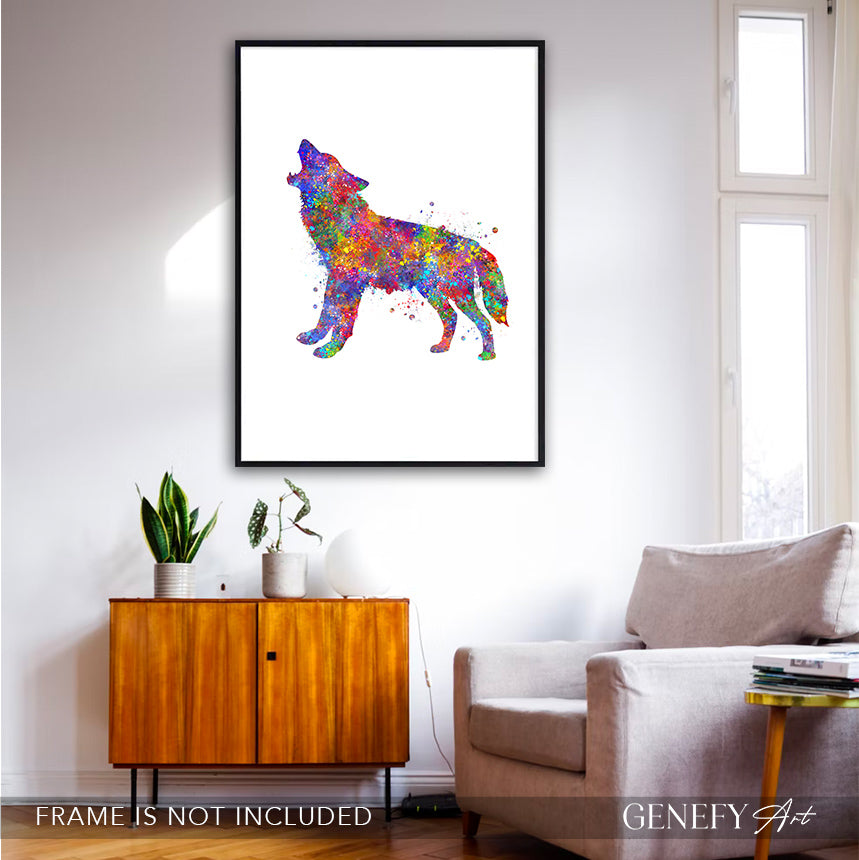 Wolf Watercolour Art Print