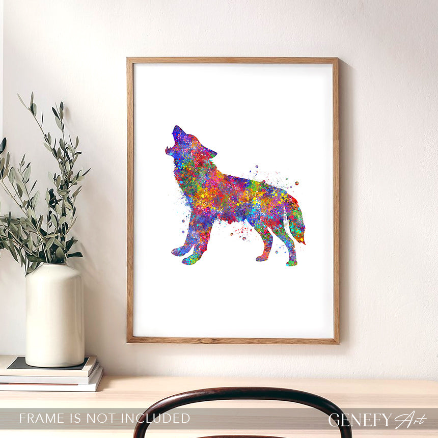 Wolf Watercolour Art Print