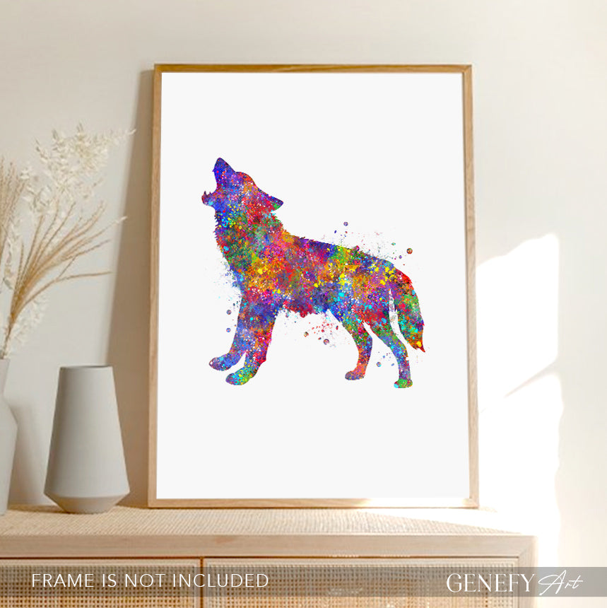 Wolf Watercolour Art Print