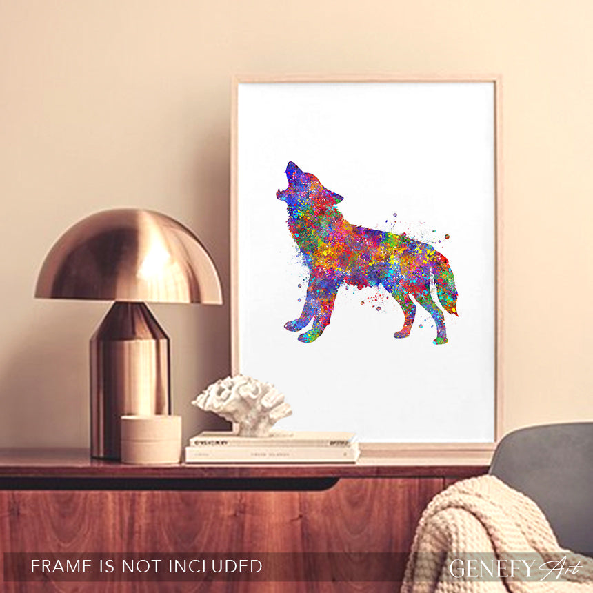 Wolf Watercolour Art Print