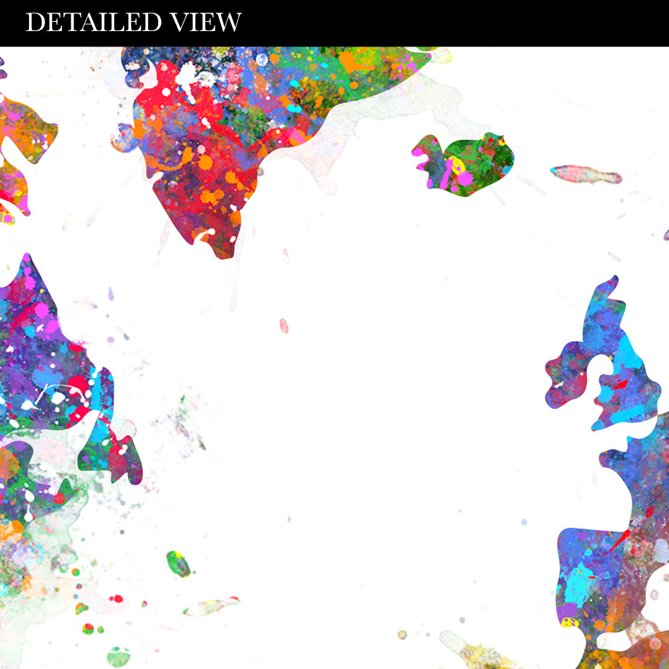 World Map Watercolour Art Print