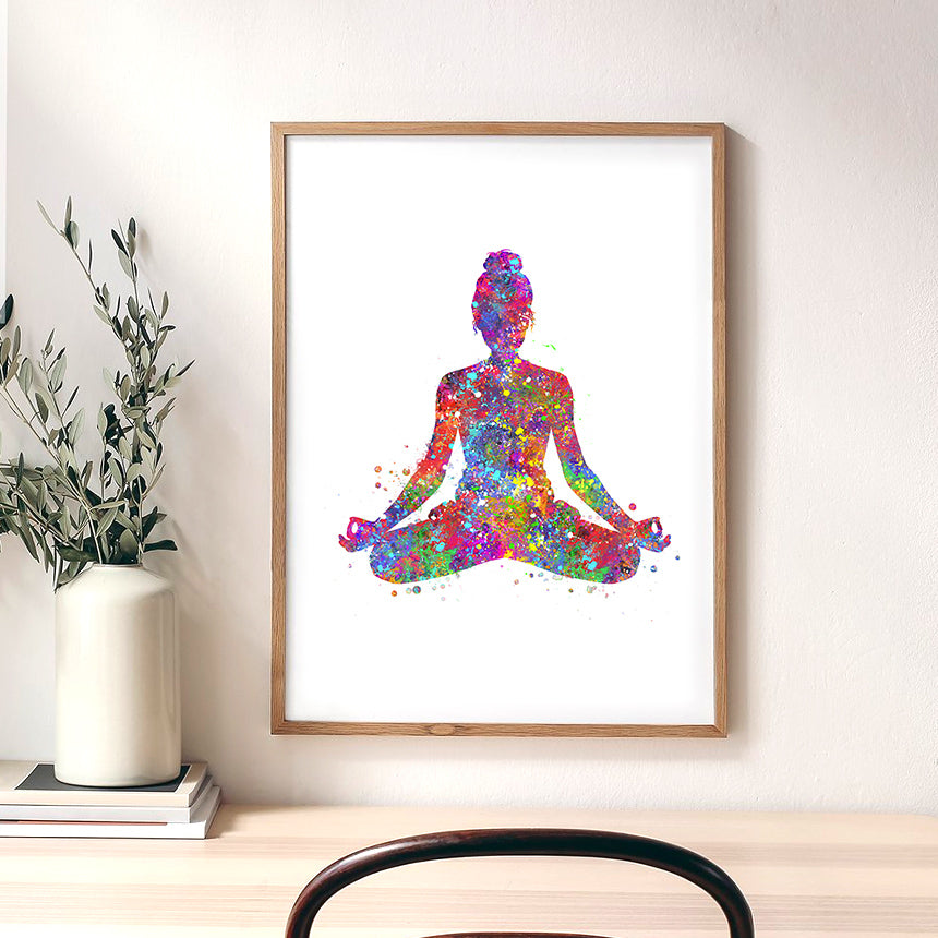 Yoga Pose Watercolour Print