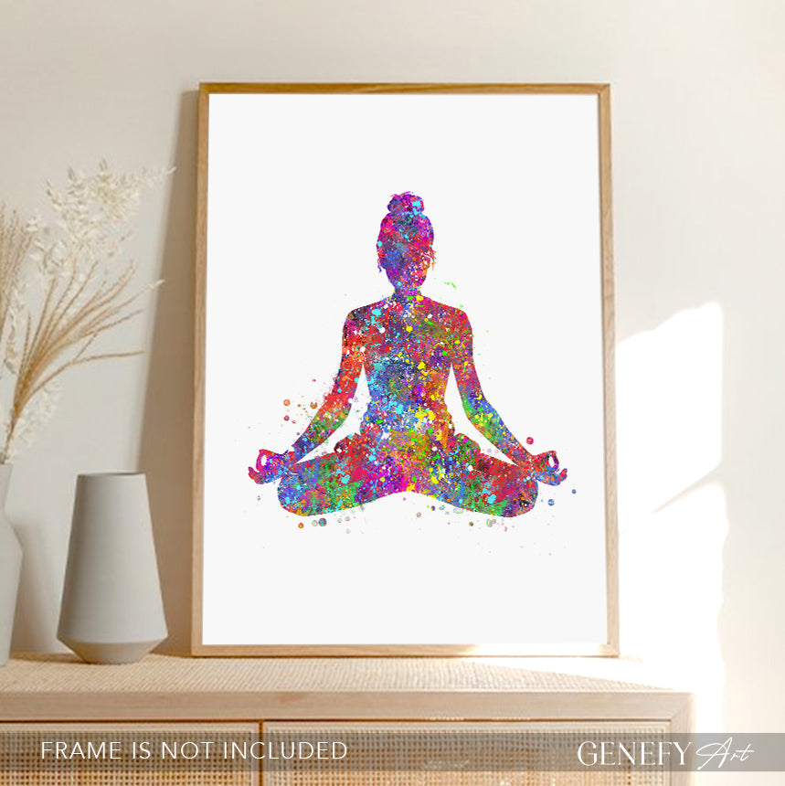 Yoga Pose Watercolour Print