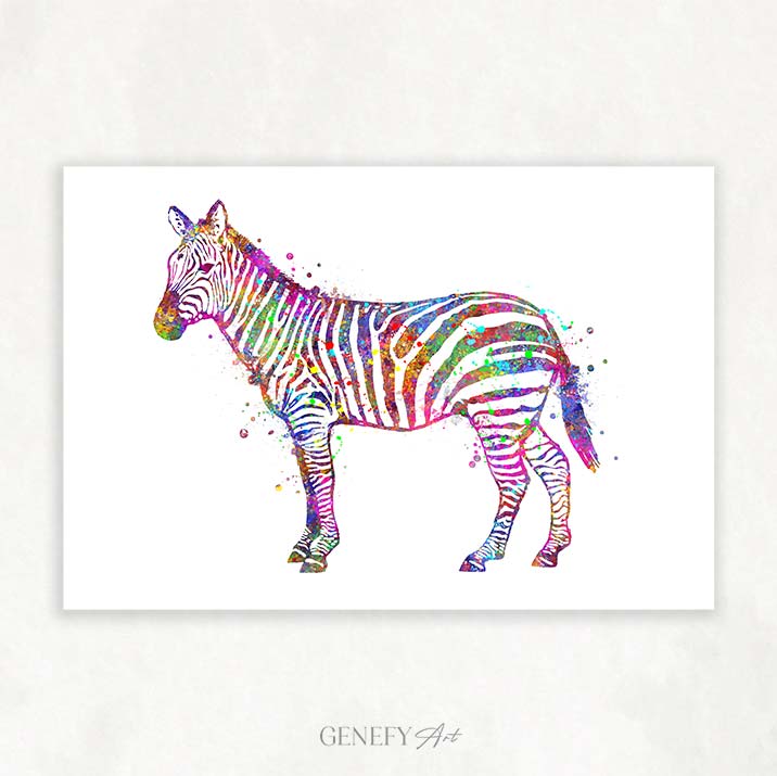 Zebra Watercolour Wall Art