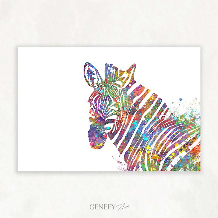Zebra Watercolour Wall Art