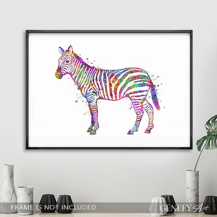 Zebra Watercolour Wall Art