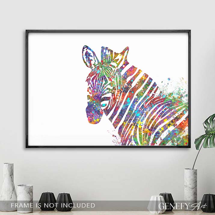 Zebra Watercolour Wall Art