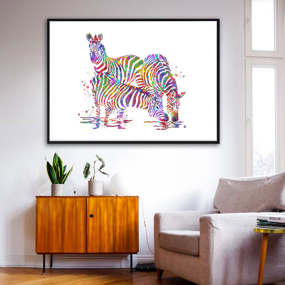 Zebra Watercolour Wall Art