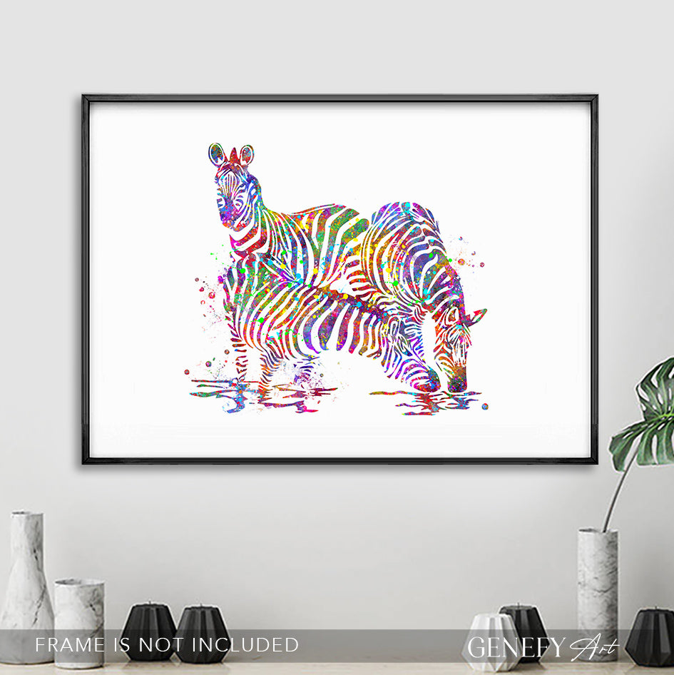 Zebra Watercolour Wall Art