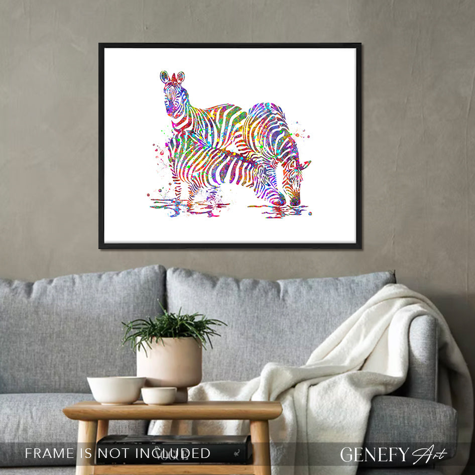 Zebra Watercolour Wall Art