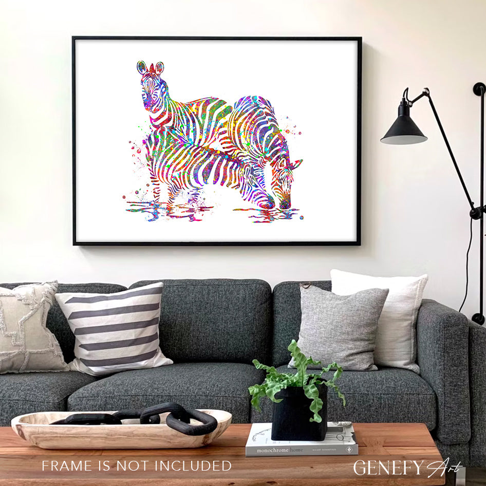 Zebra Watercolour Wall Art
