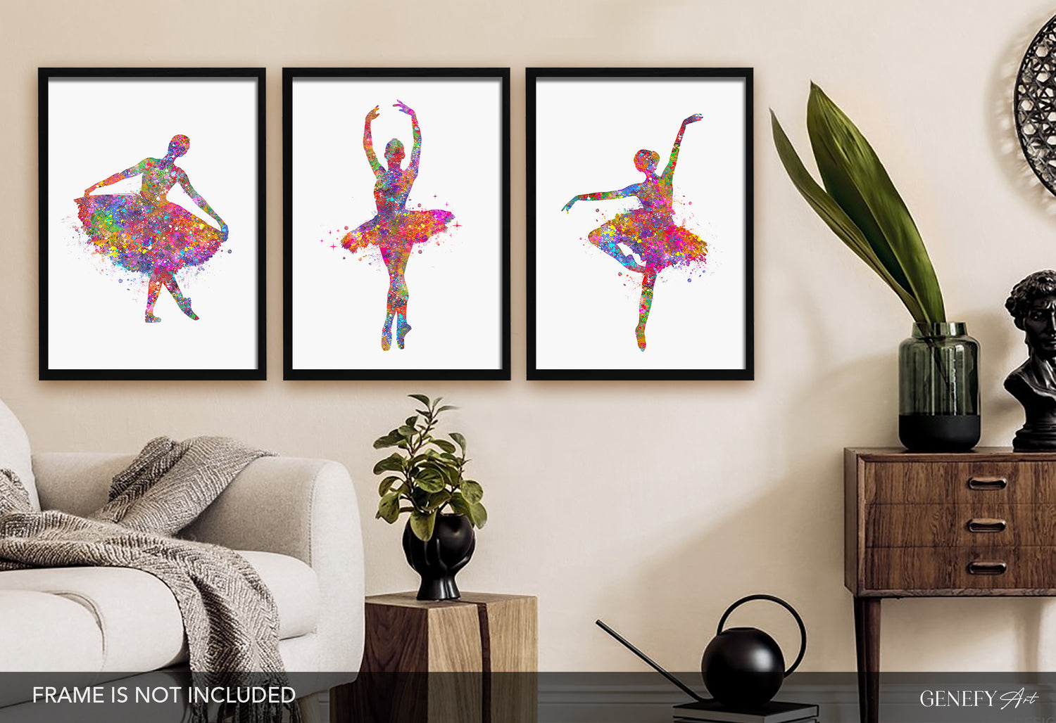 Ballerina Watercolour Art Set of 3 Prints
