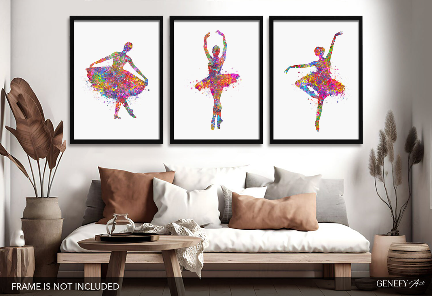 Ballerina Watercolour Art Set of 3 Prints