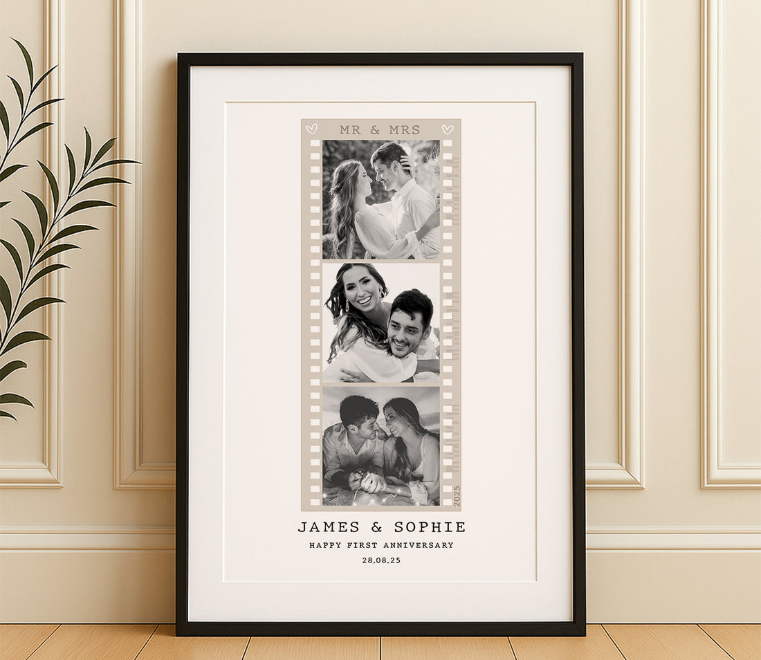 Custom Anniversary Photo Collage Print – Couple Gift, Wedding or First Anniversary Wall Art