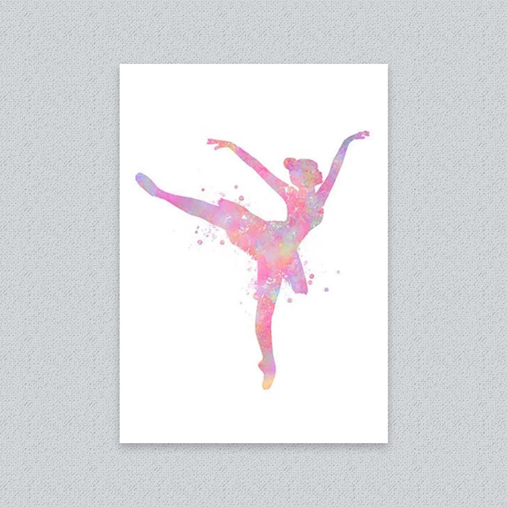 Pink Ballerina Watercolour Art Print