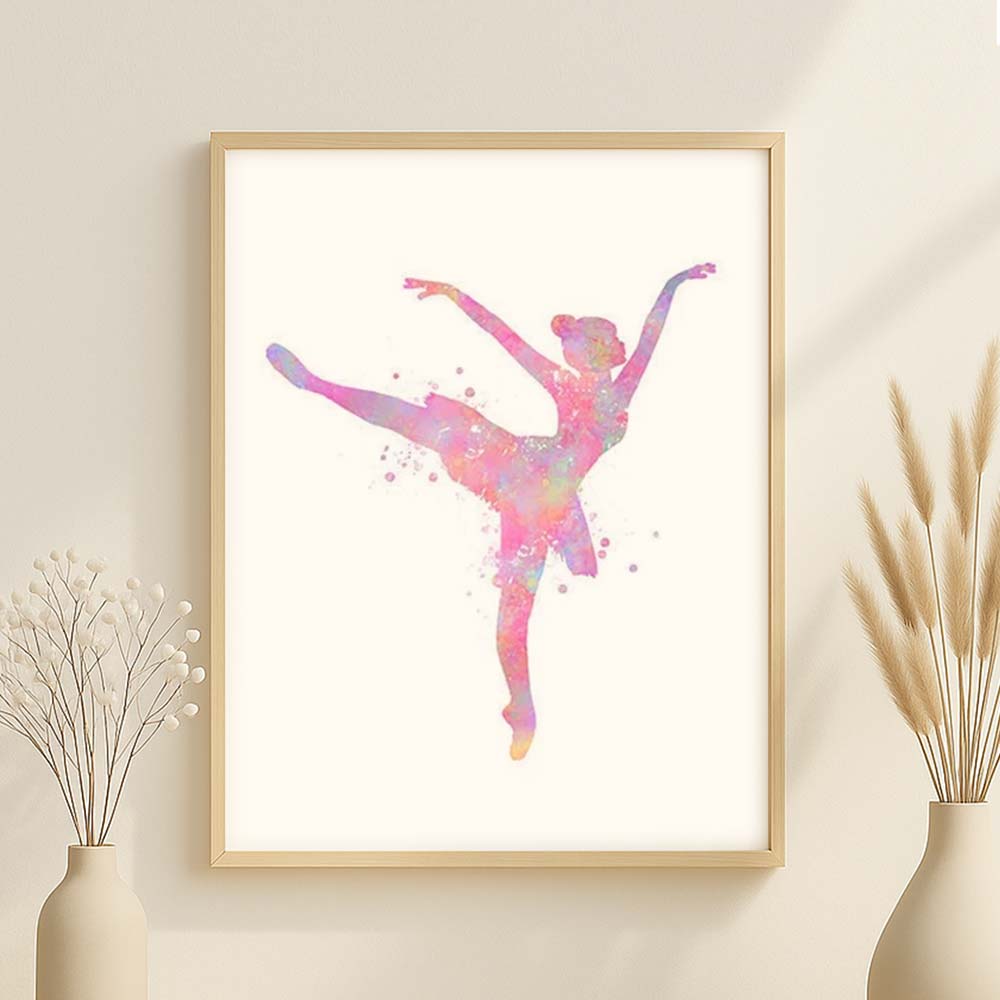 Pink Ballerina Watercolour Art Print