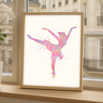 Pink Ballerina Watercolour Art Print