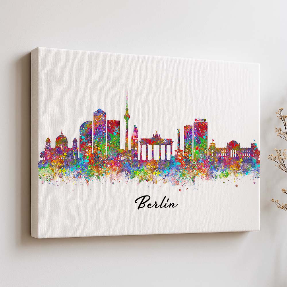 Berlin Skyline Wall Art Print – Colourful Watercolour Cityscape Poster | Berlin Decor