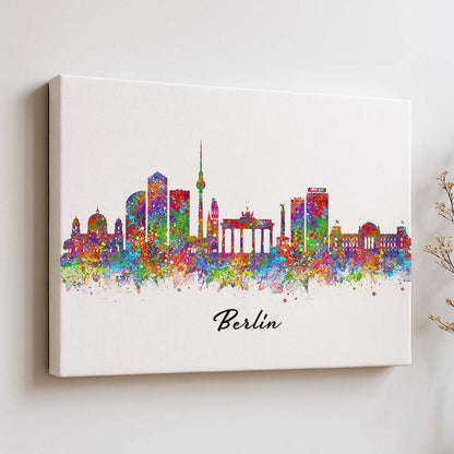Berlin Skyline Wall Art Print – Colourful Watercolour Cityscape Poster | Berlin Decor