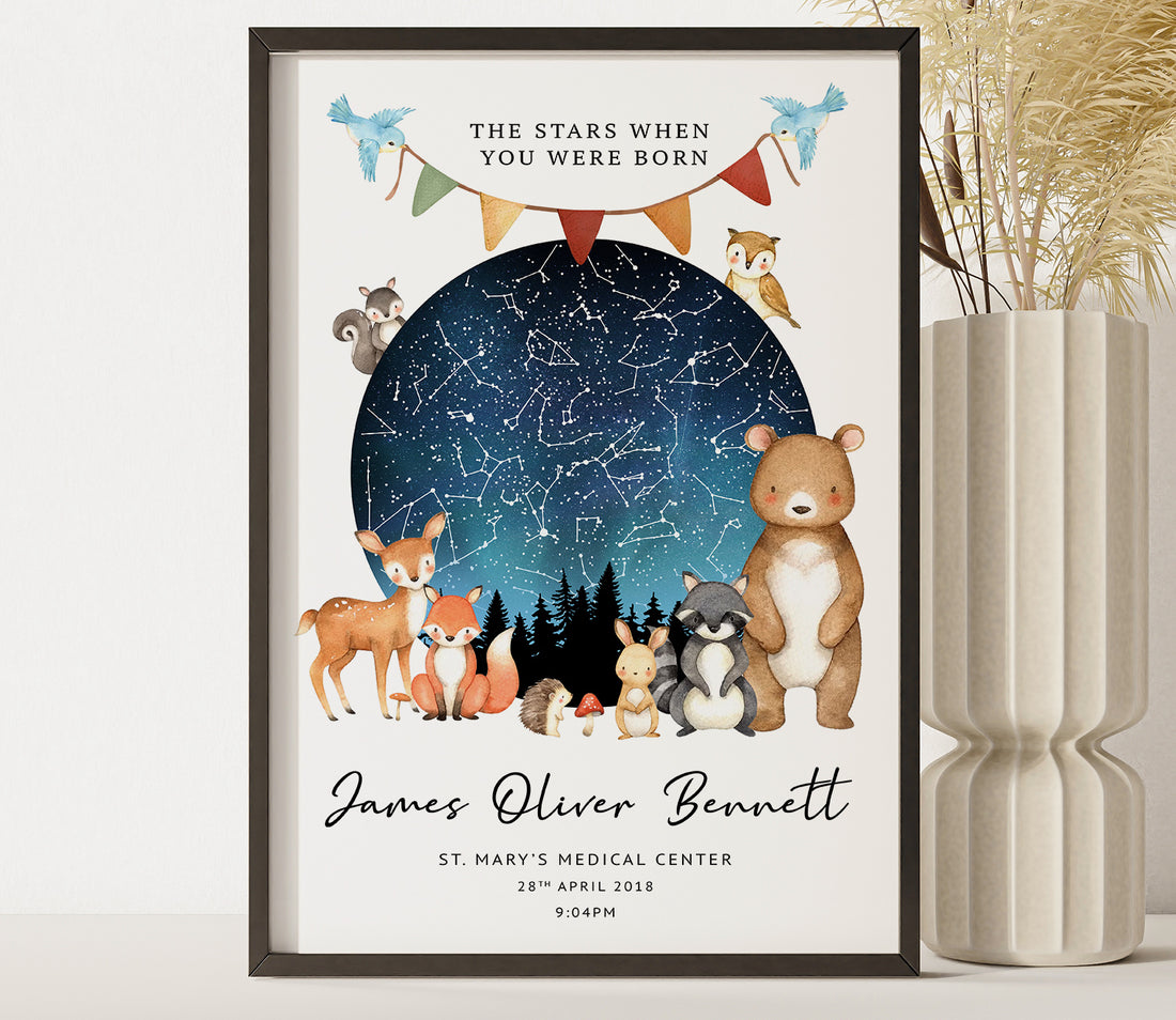 Personalised Star Map Baby Print – &quot;The Night You Were Born&quot; | Custom Birth Poster | Newborn Gift | Nursery Wall Art (Copy)