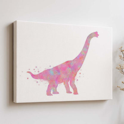 Brachiosaurus Dinosaur Wall Art – Watercolour Print for Kids Room or Nursery